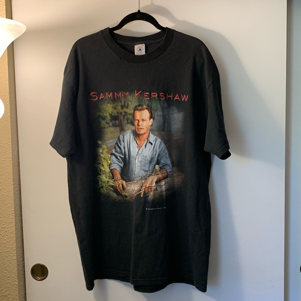 Vintage 1998 Delta Sammy Kershaw Matches Country T-Shirt Black XL